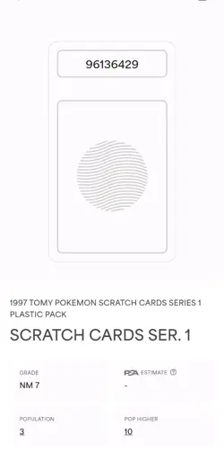 1997 Tomy Pokemon Scratch Cards Series 1 Plastic Pack PSA 7 - Image 4