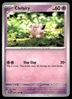 Clefairy 81/197 Pokemon Card Obsidian Flames Common 60 HP Yuka Morii NM SO - Image 1