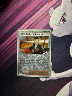 Team Rocket’s Giovanni 174/182 Regional Competitor Stamped Promo Pokemon Card NM - Image 2