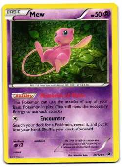 Mew 29/124 - Fates Collide Rare Pokemon TCG Holo - LP Card - Image 1