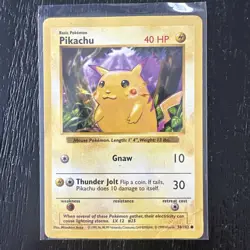 Pikachu 58/102 Shadowless RED CHEEKS Base Set Vintage Pokemon Card WOTC - Image 1