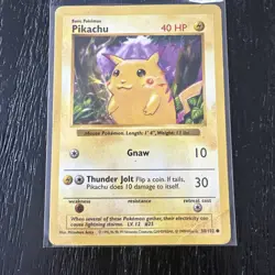 Pikachu 58/102 Shadowless RED CHEEKS Base Set Vintage Pokemon Card WOTC - Image 3