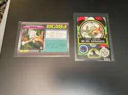 Vintage Marowak set / unscratched scratch card and sealdass sticker, pack fresh - Image 1