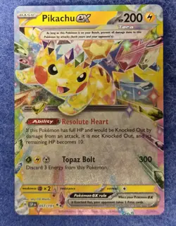Nm+ Pikachu ex #57/191 - Pokemon TCG Surging Sparks Double Rare WYSIWYG - Image 1