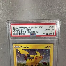 Pokemon Pikachu SWSH039 Single Pack Blisters Black Star Promo PSA 10 - Image 3