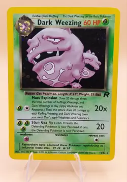 Dark Weezing Holo Rare Team Rocket 14/82 Pokemon Card - WOTC 1999 B - Image 1