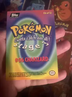 Charizard E6 Of 12 Pokemon Topps TCG Black Logo Label Stage 3 #06 Nintendo holo - Image 2