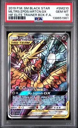 Moltres & Zapdos & Articuno GX SM210 PSA 10 Holo Promo Pokemon Card - Image 1