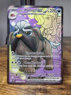 Pokemon TCG Arven's Mabosstiff EX 218/182 Sv10: Destined Rivals Ultra Rare NM - Image 1