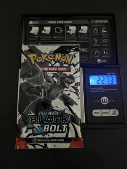 Heavy 22.73g Pokemon TCG SV 10.5 Black Bolt Booster Pack Sealed! - Image 1