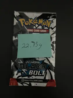 Heavy 22.73g Pokemon TCG SV 10.5 Black Bolt Booster Pack Sealed! - Image 3