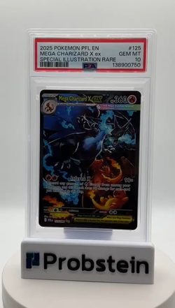 2025 Pokemon PFL En Special Illustration Rare #125 Mega Charizard X ex PSA 10 - Image 2