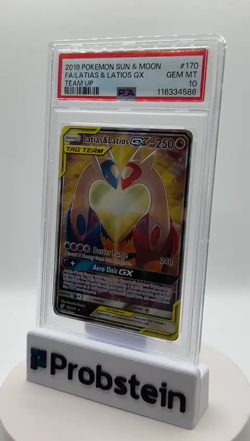 2019 Pokemon Sun & Moon Team Up #170 FA Latias & Latios Gx PSA 10 GEM MINT - Image 2