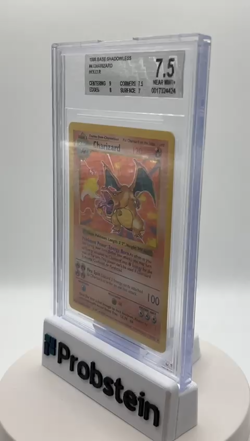 1999 Pokemon Base Set Shadowless #4 Charizard Holo Rare BGS 7.5 w/ 9 - Image 2