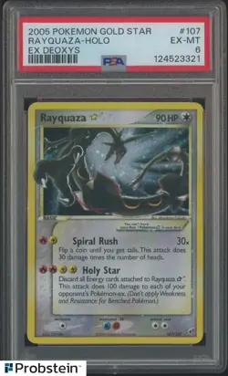 PSA 6 RAYQUAZA GOLD STAR HOLO EX DEOXYS 2005 POKEMON NEW CERTIFICATION - Image 1