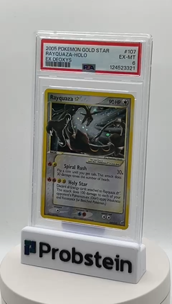 PSA 6 RAYQUAZA GOLD STAR HOLO EX DEOXYS 2005 POKEMON NEW CERTIFICATION - Image 2