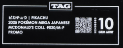 2025 Pokemon Mega Japanese McDonald's Collection Promo Pikachu TAG 10 (951) - Image 3