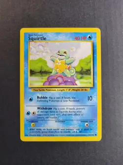 Squirtle 63/102 Pokemon TCG Base Set Unlimited Regular Common MP - Image 2