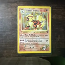 Pokemon TCG 2000 WOTC Blaine's Arcanine Gym Challenge 1/132 Holo Unlimited LP/NM - Image 1