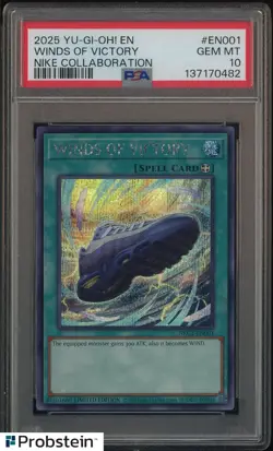 2025 YU-GI-OH! NIKE COLLABORATION #EN001 WINDS OF VICTORY PSA 10 GEM MINT - Image 1