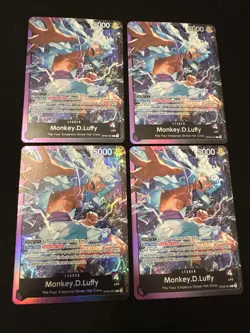 4 One Piece monkey.D.Luffy OP09-061 Starter Deck 26 Gear 5 Leader Alt Foil NM - Image 1