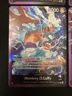 4 One Piece monkey.D.Luffy OP09-061 Starter Deck 26 Gear 5 Leader Alt Foil NM - Image 4