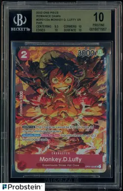 2022 One Piece Romance Dawn #OP01024 Monkey D. Luffy SR BGS 10 PRISTINE - Image 1
