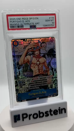 2025 One Piece OP13 EN #119 Portgas D. Ace Manga Alternate Art PSA 10 GEM MINT - Image 2