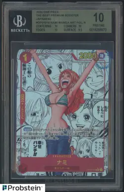 2024 One Piece Premium Booster Japanese OP01016 Nami Manga Alt BGS 10 PRISTINE - Image 1