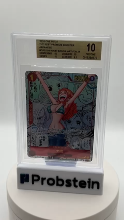 2024 One Piece Premium Booster Japanese OP01016 Nami Manga Alt BGS 10 PRISTINE - Image 2