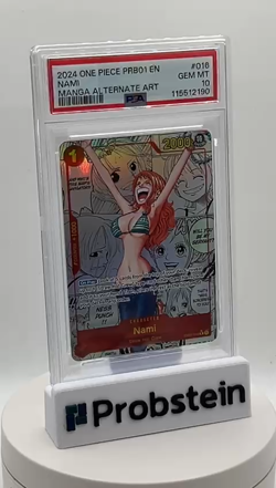 2024 One Piece PRB01 EN Manga Alternate Art #016 Nami PSA 10 GEM MINT - Image 2