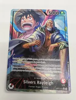 One Piece Silvers Rayleigh Alt Art OP12-001 Leader Rare NM English - Image 1