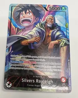 One Piece Silvers Rayleigh Alt Art OP12-001 Leader Rare NM English - Image 2
