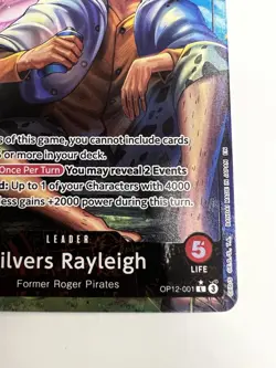 One Piece Silvers Rayleigh Alt Art OP12-001 Leader Rare NM English - Image 4
