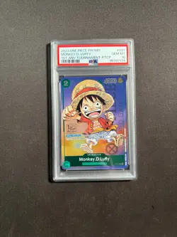 One Piece P-037 Luffy 1st Anniversary Tournament Participant Promo Anv PSA 10 GG - Image 1