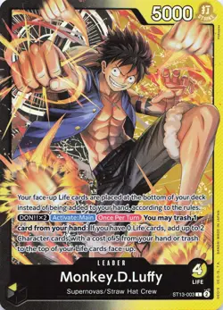 One Piece Monkey.D.Luffy (003) #ST13-003 Ultra Deck: The Three Brothers NM - Image 1