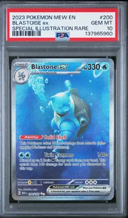 PSA 10 Blastoise ex 200/165 MEW EN-151 Special Illustration Rare Pokemon Card - Image 1