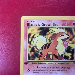 Blaine's Growlithe 62/132 Gym Challenge Regular First Edition Pokemon Card - Image 4