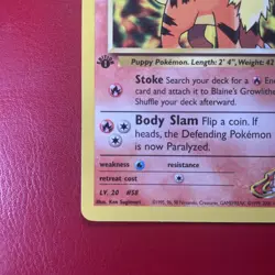 Blaine's Growlithe 62/132 Gym Challenge Regular First Edition Pokemon Card - Image 5