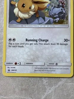Pokemon Eevee TCG SM235 Black Star Promos Holo Rare Card 2019 Cosmos - Image 2