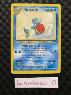 TCG Pokemon Wartortle 15/18 Southern Islands Card DAMAGED - Image 1