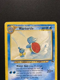 TCG Pokemon Wartortle 15/18 Southern Islands Card DAMAGED - Image 2