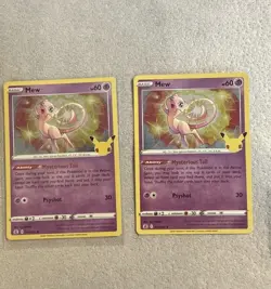 Lot of 2 Mew # 011/025 Holo Rare 2021 Pokemon Celebrations 25th Anniversary Card - Image 1