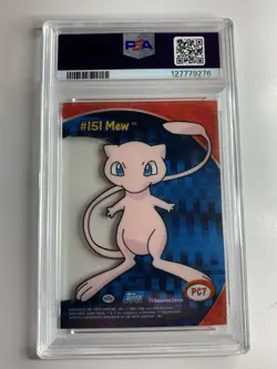 2000 Topps Pokemon TV #PC7 Mew Clear Card Animation Series 3 PSA 9 MINT - Image 2