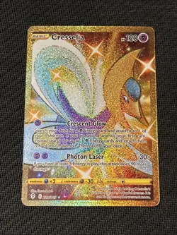 Pokemon TCG Cresselia Holo Secret Rare Card 228/203 Evolving Skies Gold Full Art - Image 1