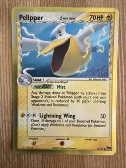 Pelipper Delta Species 14/17 Holo Rare Foil Pop 5 Series Ex Era Pokemon Card HP - Image 1