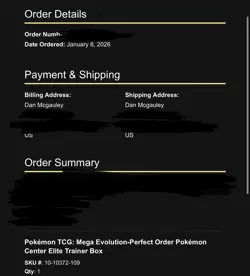 Pokemon Center Perfect Order Elite Trainer Box ETB PRESALE! *Confirmed Order* - Image 2