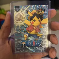 One Piece (Pikachu) #E20 - Silver Holo Box Hit Electric Pikachu Cosplay Pokemon - Image 1