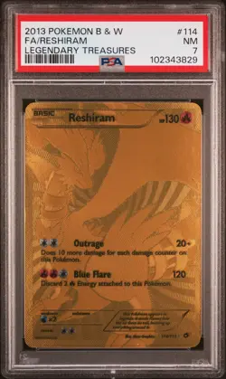 PSA 7 - Reshiram 114/113 Gold - Pokemon Black & White Legendary Treasures ENG - Image 1