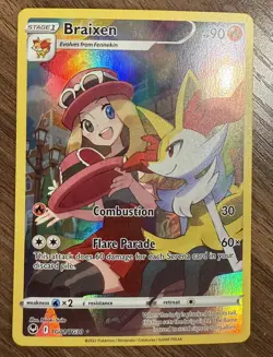 POKEMON Braixen TG01/TG30 Sword & Shield - Silver Tempest Trainer Gallery Holo - Image 1